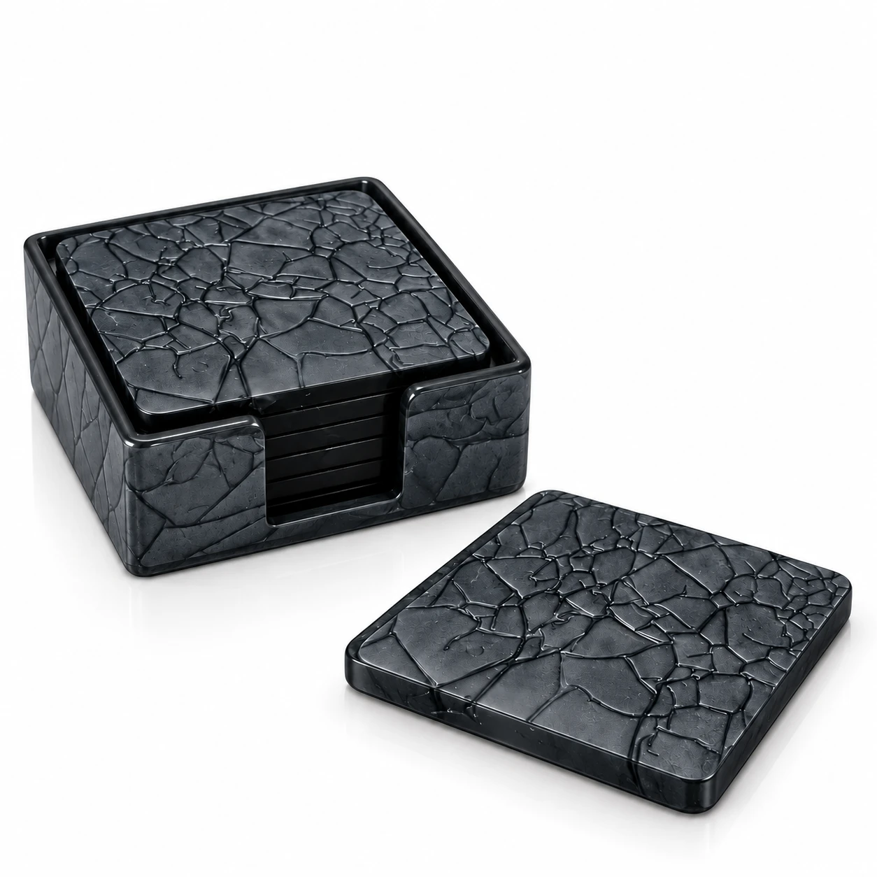 Unbreakable Acrylic Coasters — Set of 6 with Stand - view 2